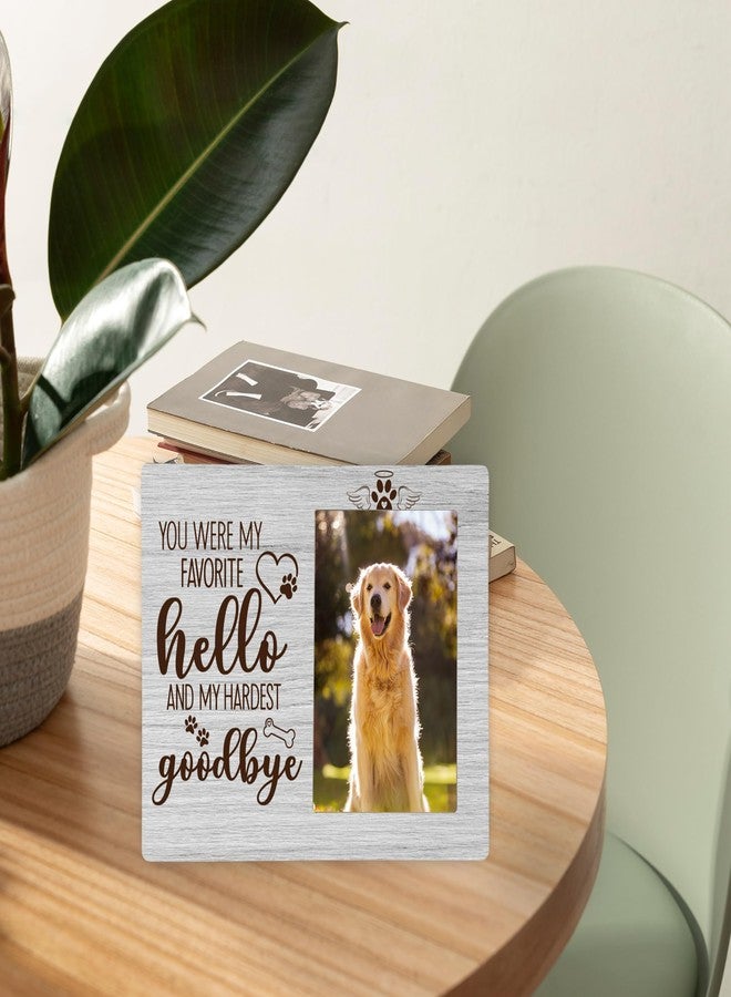 CAIFZ Pet Dog Memorial Picture Frame, You Were My Favorite Hello and My Hardest Goodbye Wooden Photo Frame Gifts for Loss of Dog, 4x6 inch Photo - Image 4